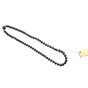 Vintage Spanish Mallorca Black Glass Pearl Necklace Original Tags